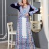 Sally Traditional Tatreez Thoub Embroidered Dress - Image 6
