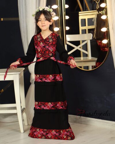 Sanaa Palestinian Tatreez Occasional Girl Dress - Image 7