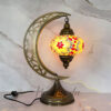Handmade Turkish Crescent Lamp Moroccan Pink-Red Mosaic - Image 6