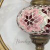 Handmade Turkish Crescent Lamp Moroccan Pink-Red Mosaic - Image 4