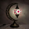 Handmade Turkish Crescent Lamp Moroccan Pink-Red Mosaic
