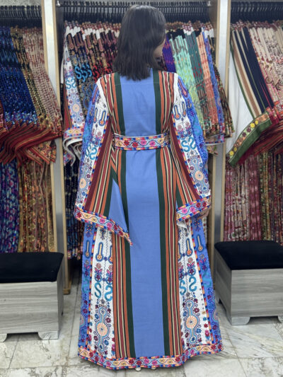 Kinda Palestinian Tatreez Bridal Dress Embroidered Arabic Thobe - Image 13