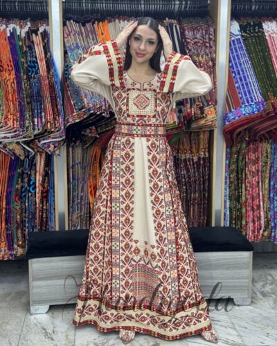 Maryam Palestinian Tatreez Occasional Dress Embroidered Thobe - Image 8