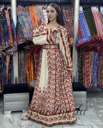 Maryam Palestinian Tatreez Occasional Dress Embroidered Thobe - Image 7