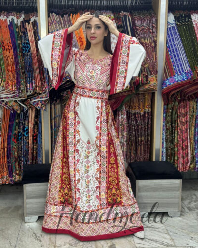Maryam Palestinian Tatreez Occasional Dress Embroidered Thobe - Image 4