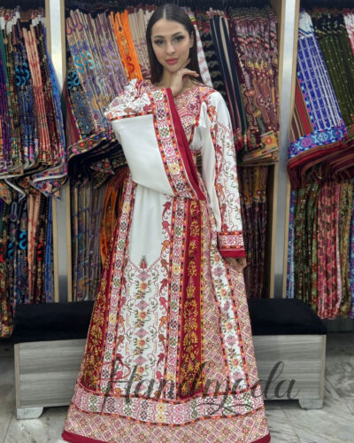 Maryam Palestinian Tatreez Occasional Dress Embroidered Thobe - Image 3