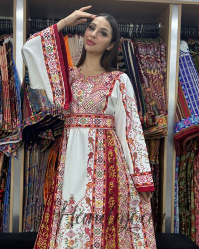 Maryam Palestinian Tatreez Occasional Dress Embroidered Thobe - Image 2