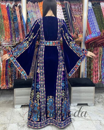 Nisreen Palestinian Tatreez Long Dress Bridal Kaftan Thobe - Image 4