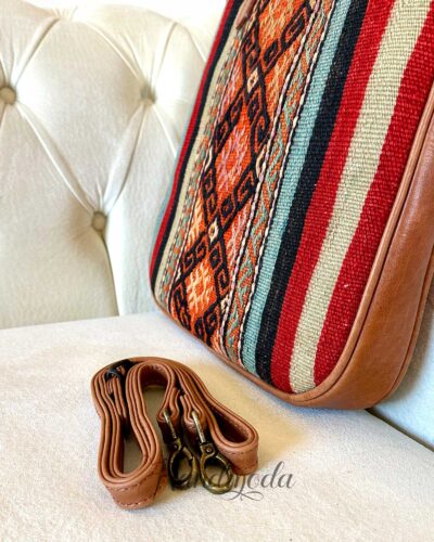 Handmade Turkish Kilim Handbag Travel Boho Shoulder Bag - Image 8