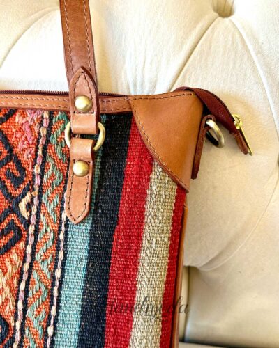 Handmade Turkish Kilim Handbag Travel Boho Shoulder Bag - Image 7