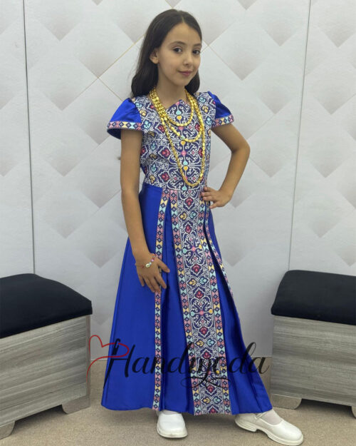Fatima Palestinian Tatreez embroidered bridal girl dress - style 2
