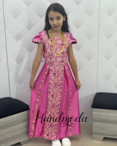 Fatima Palestinian Tatreez embroidered bridal girl dress - style 4