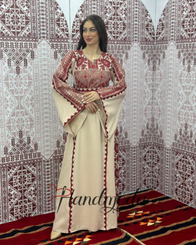 Hanaa Palestinian Tatreez Embroidered Dress Henna Thobe