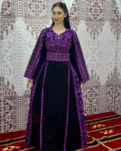 Hanaa Palestinian Tatreez Embroidered Dress Henna Thobe - Image 3