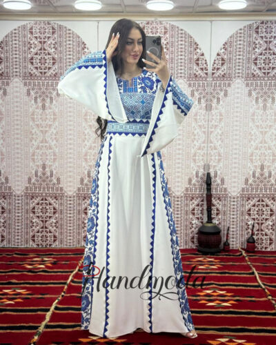 Hanaa Palestinian Tatreez Embroidered Dress Henna Thobe - Image 7