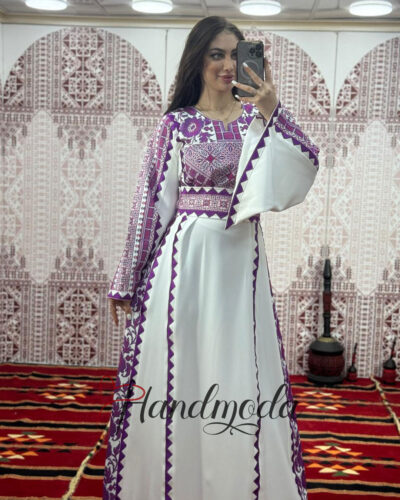 Hanaa Palestinian Tatreez Embroidered Dress Henna Thobe - Image 5