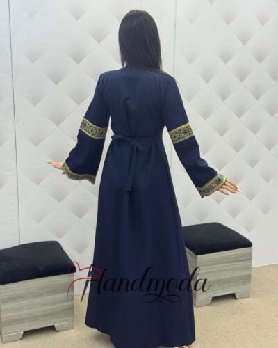 Palestinian Tatreez Embroidered Long Dress Arabic Bridal Thobe - Image 5