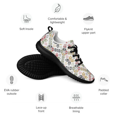 Palestinian Tatreez Pattern Women Shoes Custom Athletic Runner - Image 2