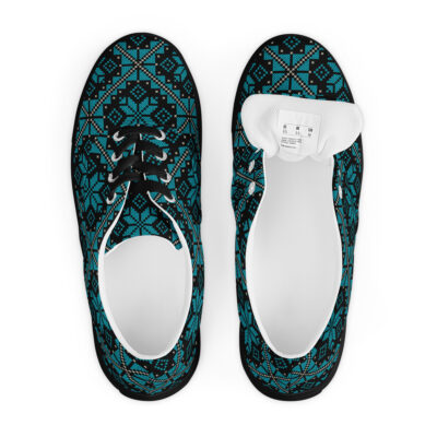 Palestinian Tatreez sneakers, women’s lace-up custom canvas shoes - Image 3