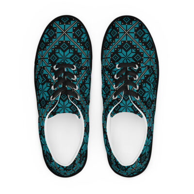 Palestinian Tatreez sneakers, women’s lace-up custom canvas shoes - Image 2