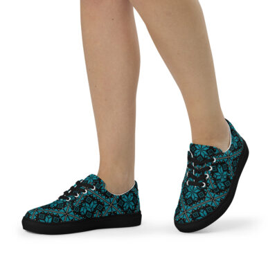 Palestinian Tatreez sneakers, women’s lace-up custom canvas shoes - Image 4