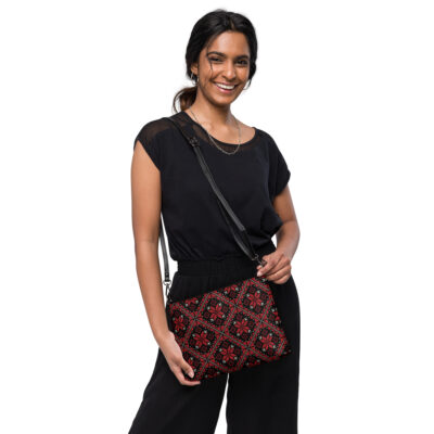 Custom Crossbody Bag Middle Eastern Tatreez Embroidery Print - Image 2