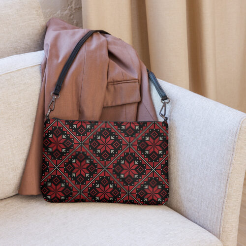 Custom Crossbody Bag Middle Eastern Tatreez Embroidery Print
