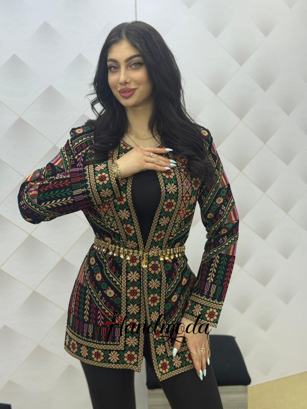 Tatreez Women's Blazer Embroidered Jacket Blouse - Image 2