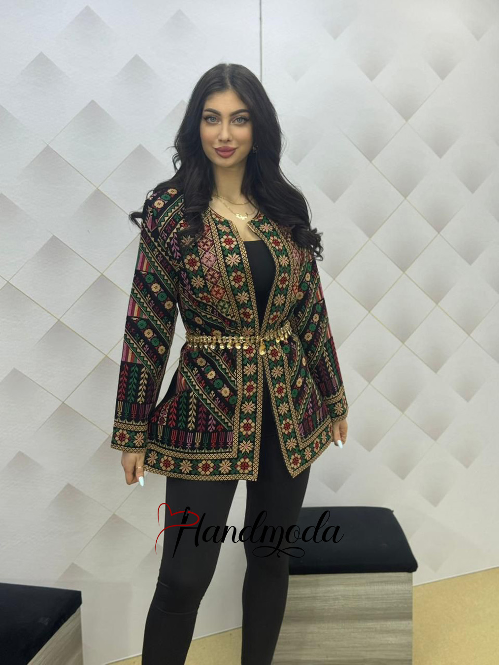 Tatreez Women's Blazer Embroidered Jacket Blouse