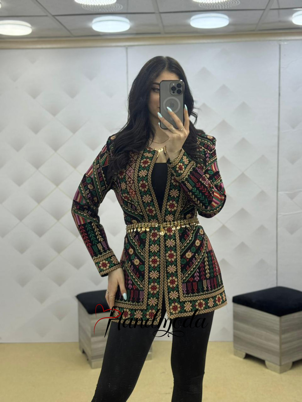 Tatreez Women's Blazer Embroidered Jacket Blouse - Image 3